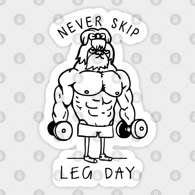 Never Skip Leg Day Shih Tzu Sticker by huebucket